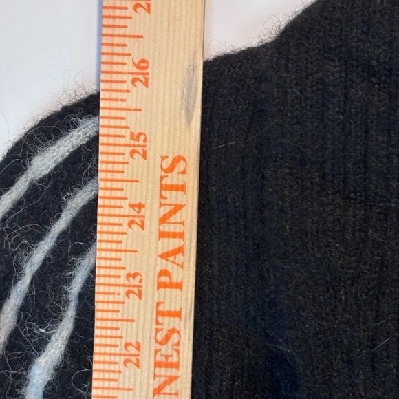 Banana Republic Open Front Cardigan Sweater – Black/Tan/White Patterned Knit (M) - Picture 5 of 13